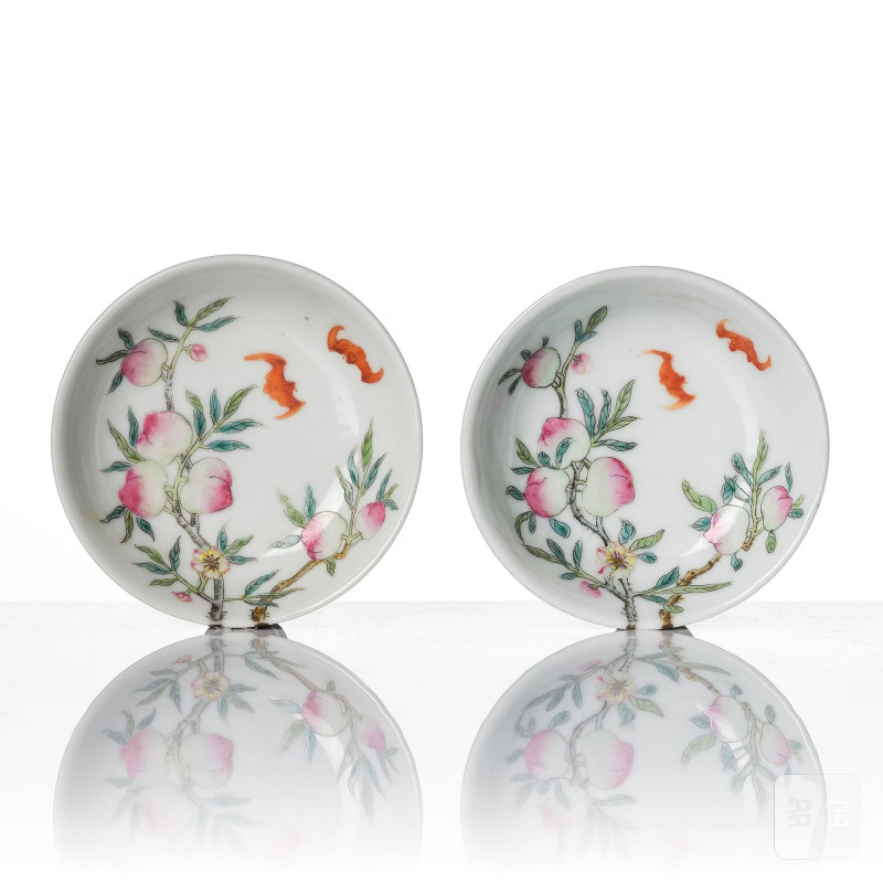 A set of six (5+1) small Chinese 'peaches' dishes, - 图3